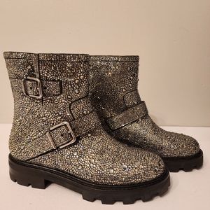 Jimmy Choo Swarovski biker boots size 38.5